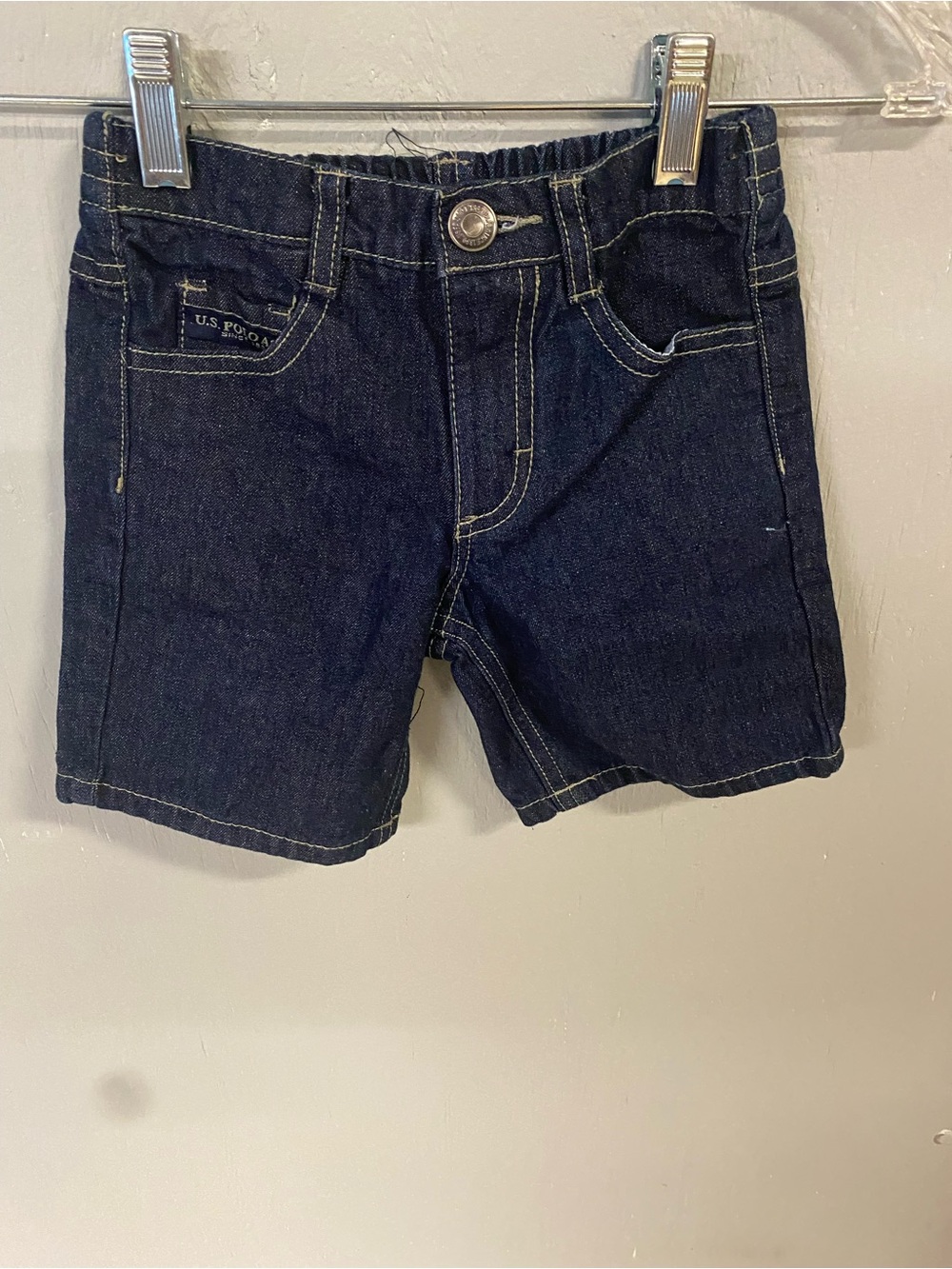 U.S. Polo Assn. Navy Blue Denim Shorts with Contrast Stitching